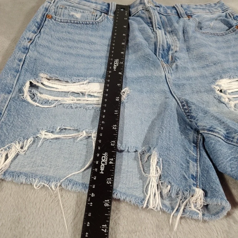 American Eagle Denim Shorts 10 Baggy Mom Distressed Destroyed Festival Bohemian